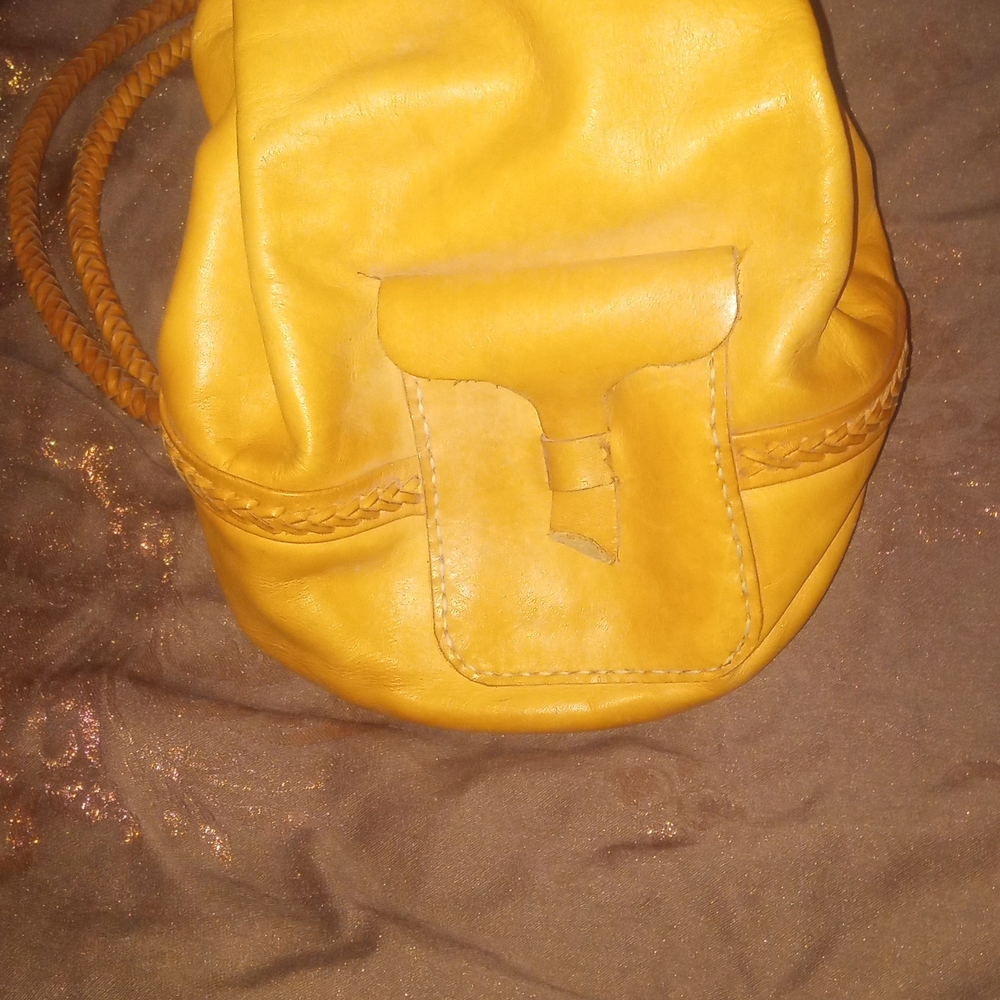 Yellow Leather Women's Bag - Picture 2 of 6